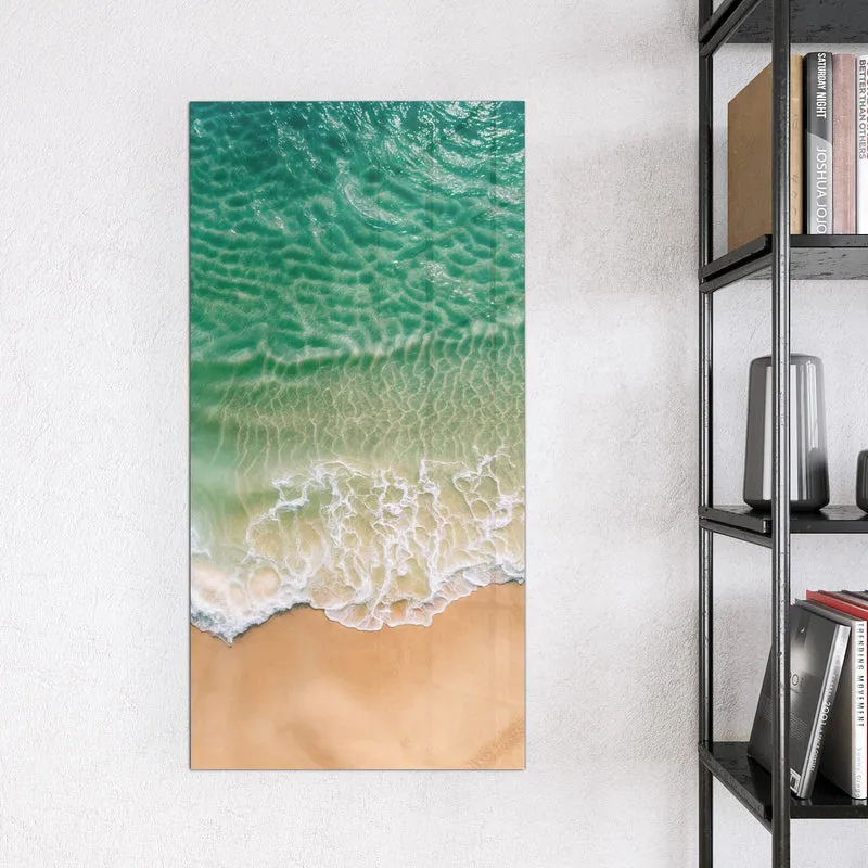 Glas Magnettafel - Türkis auf goldenem Sand