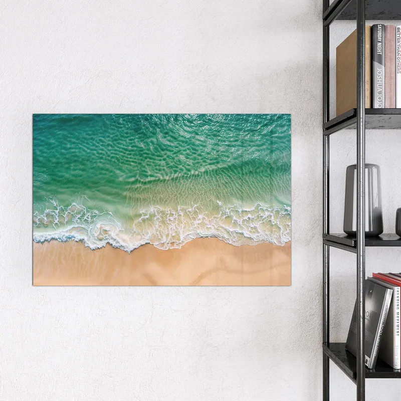 Glas Magnettafel - Türkis auf goldenem Sand