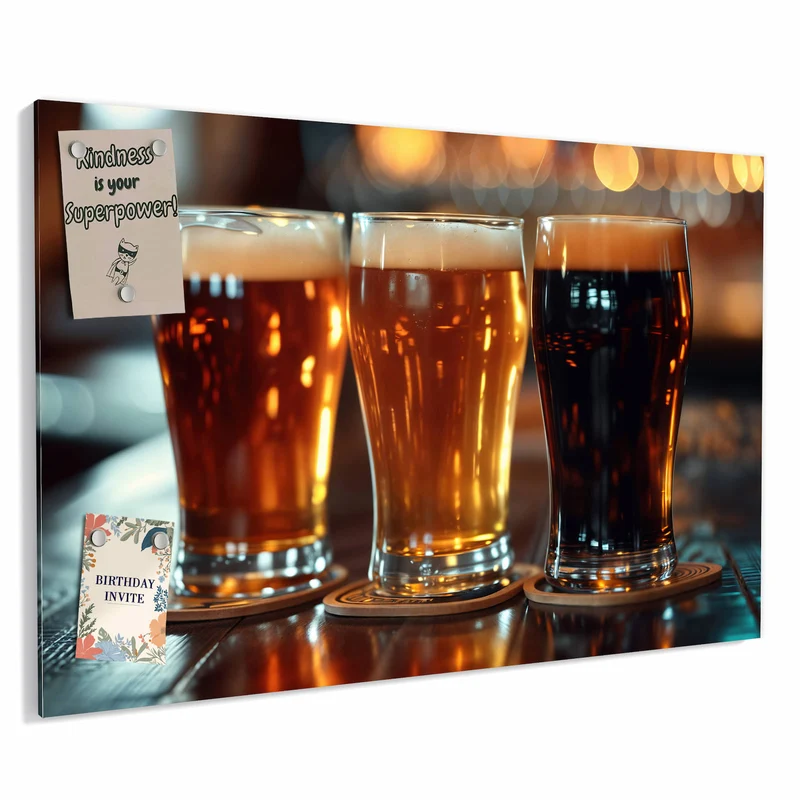 Metall Magnettafel - Drei Biersorten