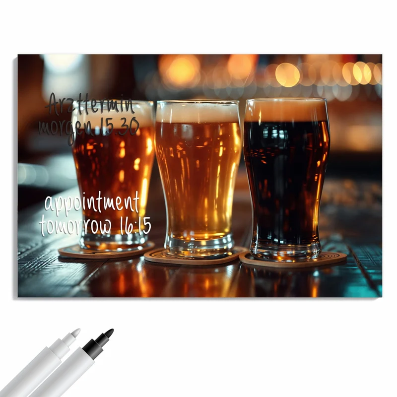 Metall Magnettafel - Drei Biersorten