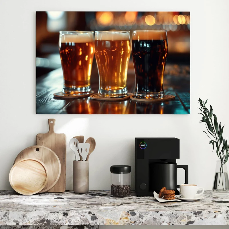 Metall Magnettafel - Drei Biersorten