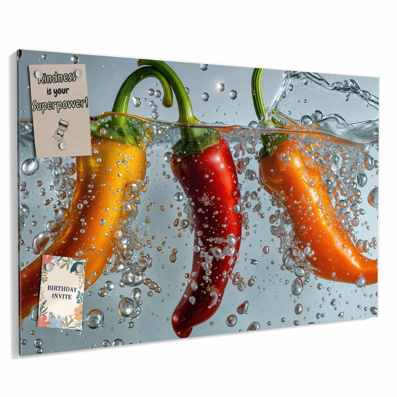 Metall Magnettafel - Spritzige Paprika