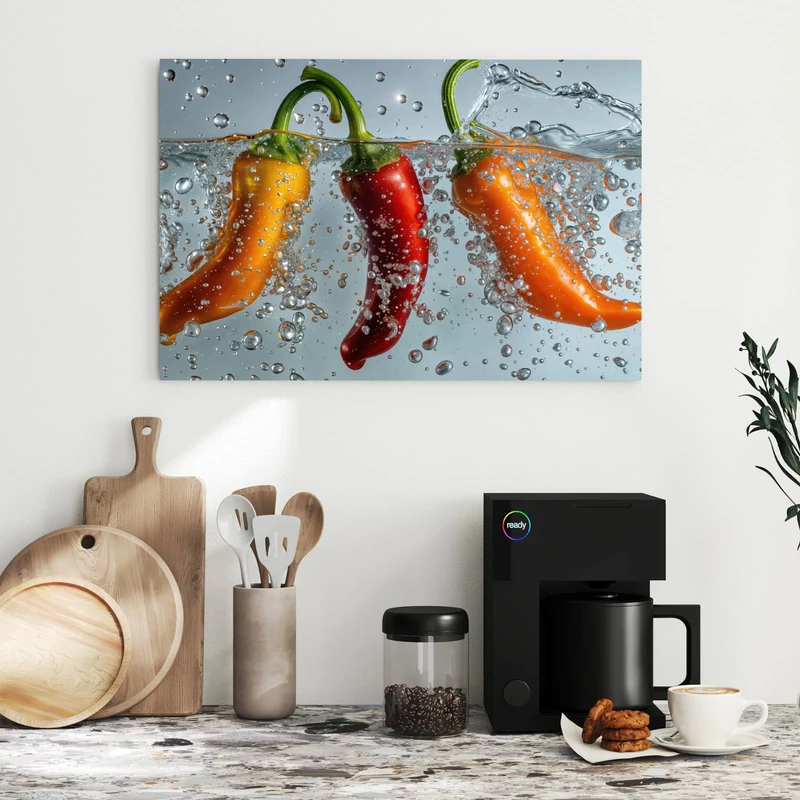 Metall Magnettafel - Spritzige Paprika