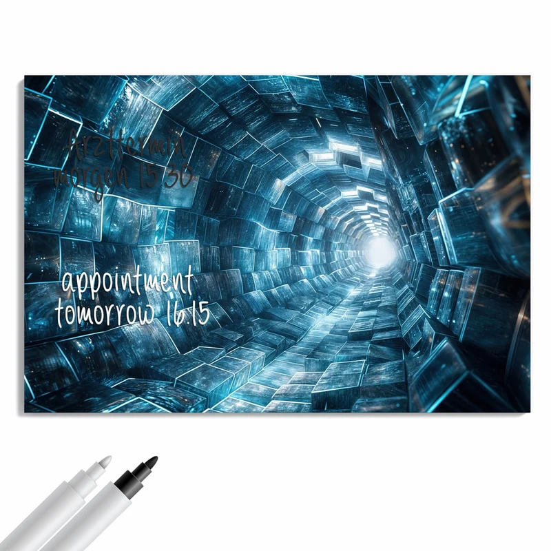 Metall Magnettafel - Futuristischer Tunnel