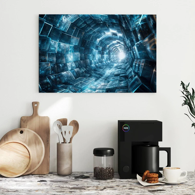 Metall Magnettafel - Futuristischer Tunnel