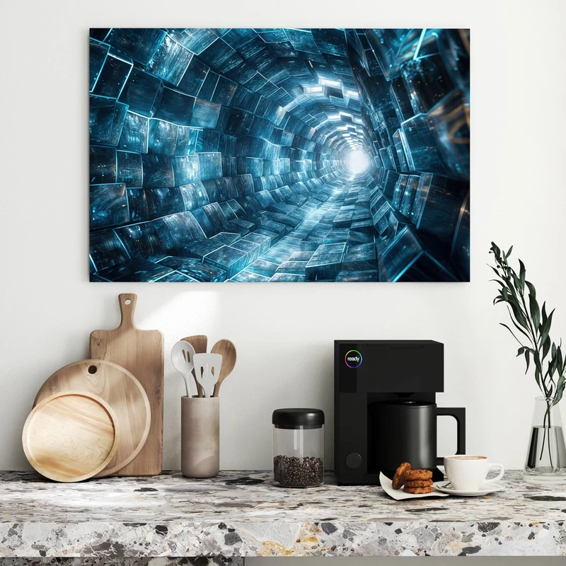 Metall Magnettafel - Futuristischer Tunnel