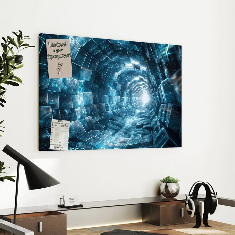 Metall Magnettafel - Futuristischer Tunnel