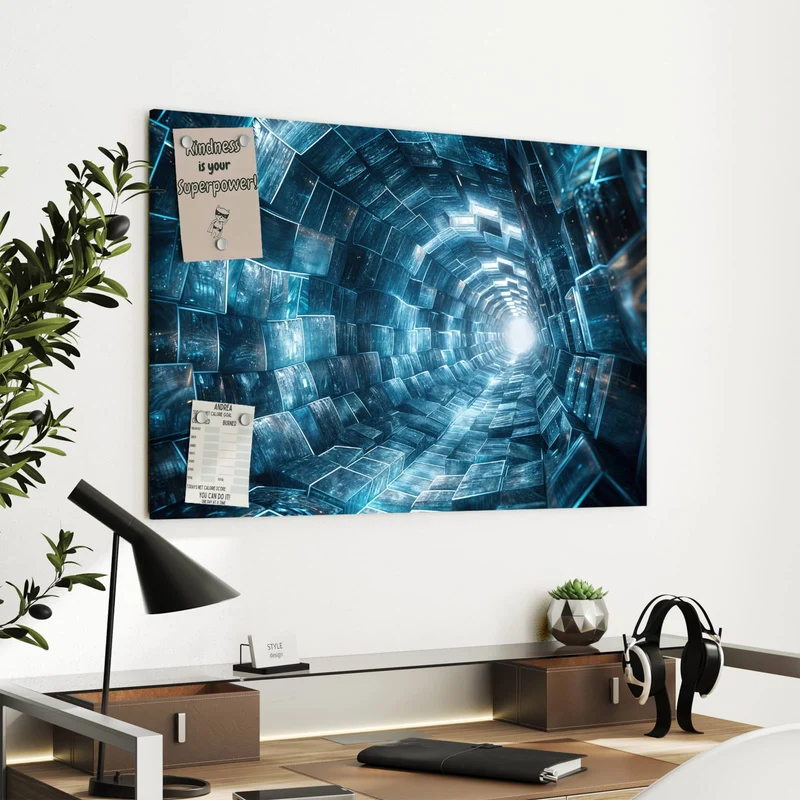 Metall Magnettafel - Futuristischer Tunnel