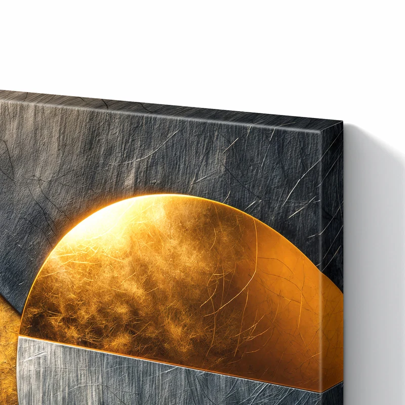 Metall Magnettafel - Kreise in Gold und Grau
