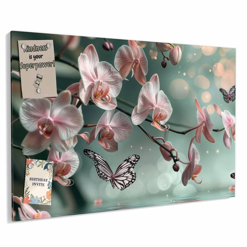 Metall Magnettafel - Orchidee am Wasser