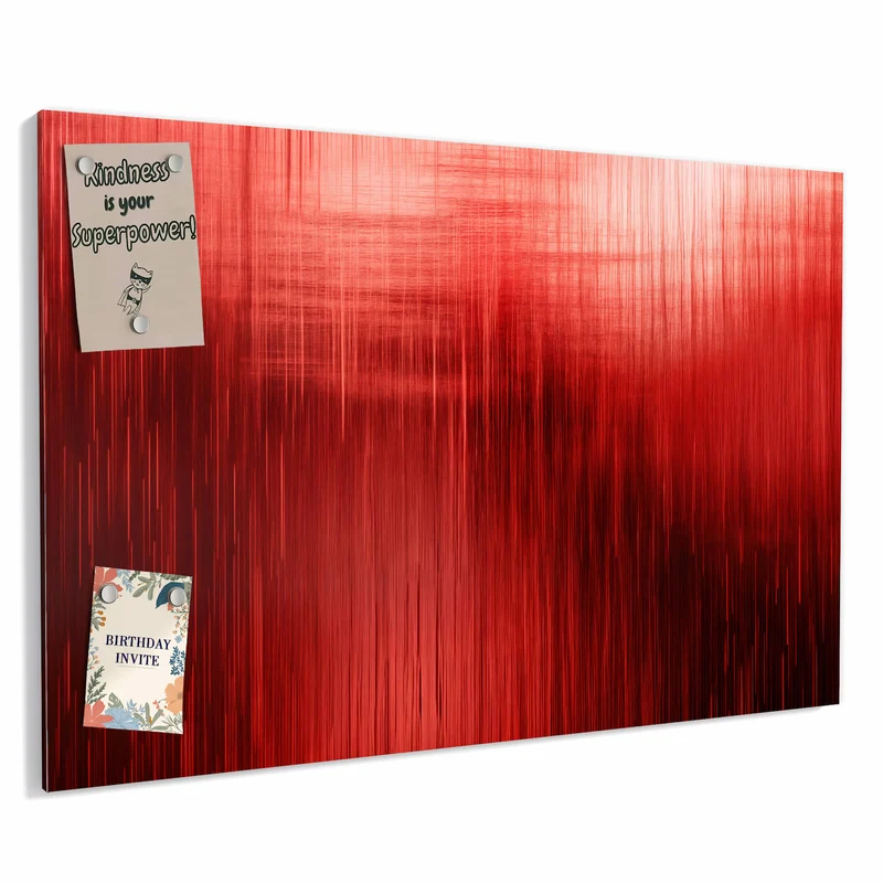 Metall Magnettafel - Vertikale Linien in Rot