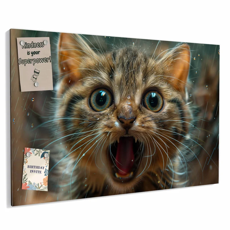 Metall Magnettafel - Miauendes Kätzchen