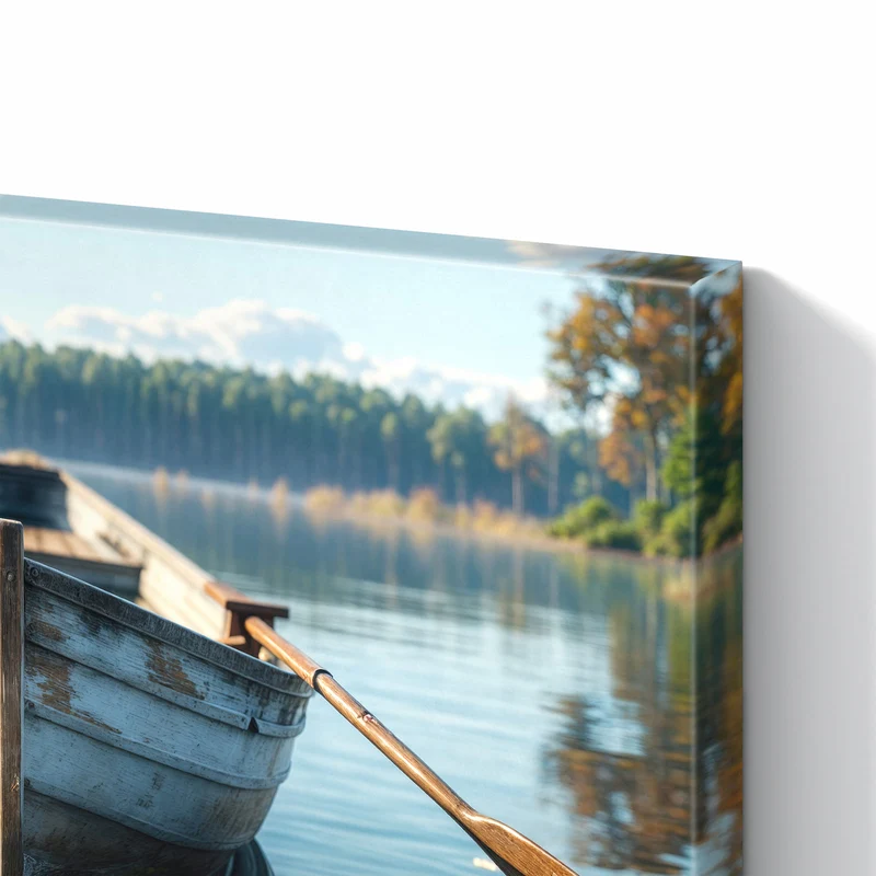 Metall Magnettafel - Ruderboot am Waldsee