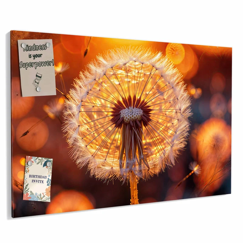 Metall Magnettafel - Pusteblume vor Sonne