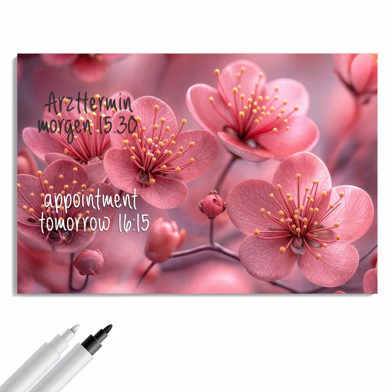 Metall Magnettafel - Kirschbaumblüten
