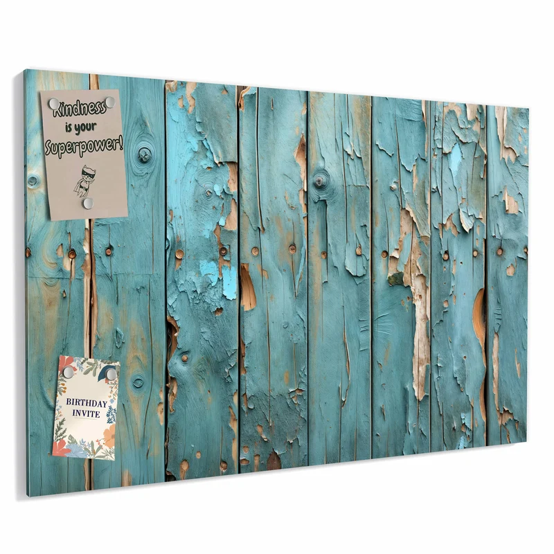 Metall Magnettafel - Abblätternde Holzplanken
