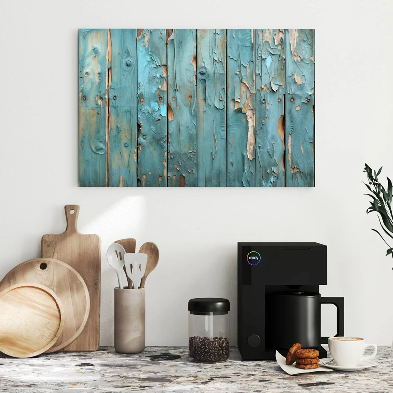 Metall Magnettafel - Abblätternde Holzplanken