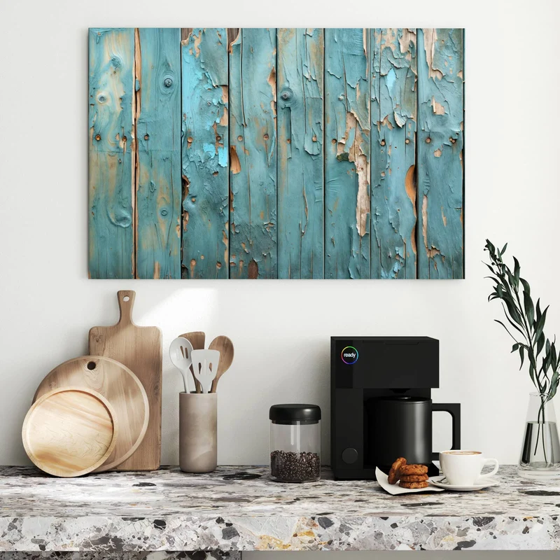 Metall Magnettafel - Abblätternde Holzplanken