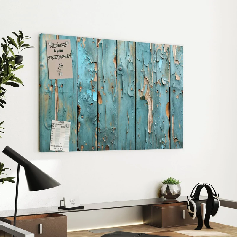 Metall Magnettafel - Abblätternde Holzplanken