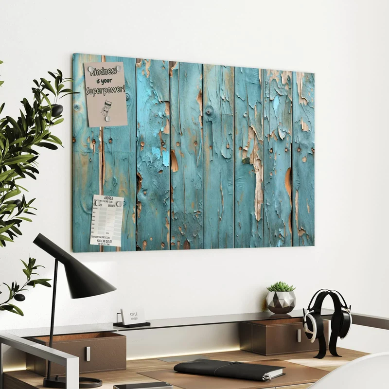 Metall Magnettafel - Abblätternde Holzplanken