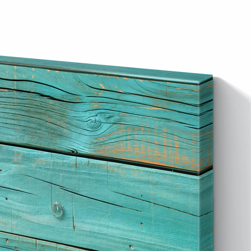 Metall Magnettafel - Türkise Holzplanken