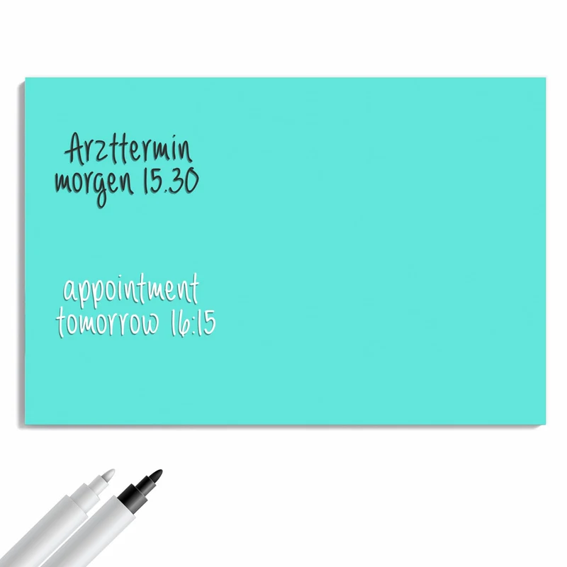 Metall Magnettafel - Mintblauer Hintergrund