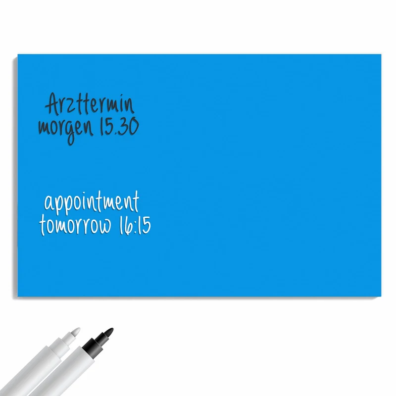 Metall Magnettafel - Wasserblau