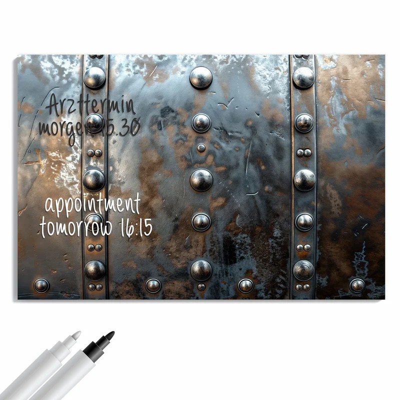 Metall Magnettafel - Stahlplatte mit Nieten