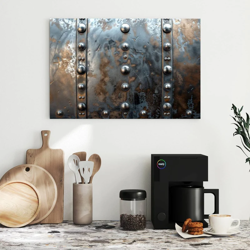 Metall Magnettafel - Stahlplatte mit Nieten