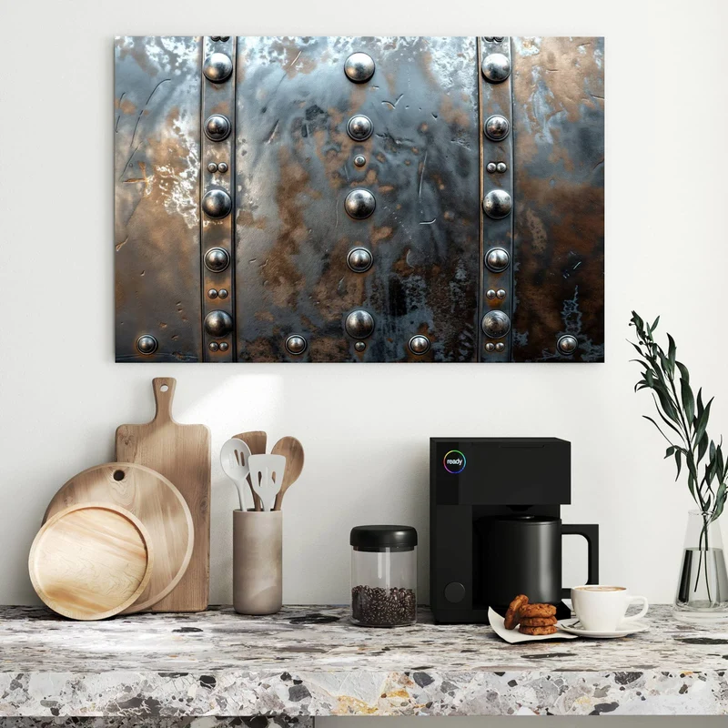Metall Magnettafel - Stahlplatte mit Nieten
