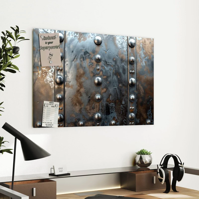 Metall Magnettafel - Stahlplatte mit Nieten