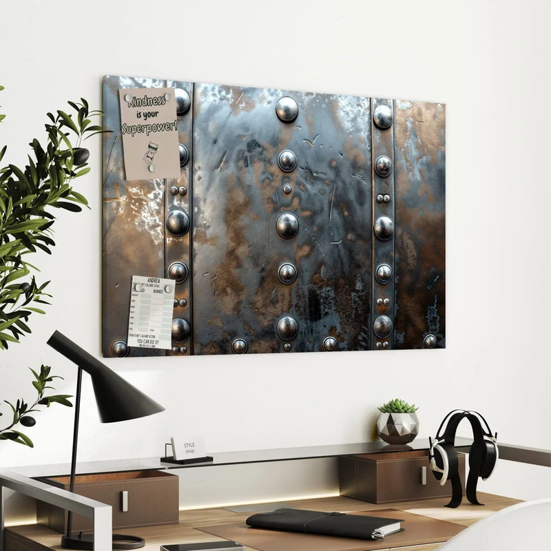 Metall Magnettafel - Stahlplatte mit Nieten