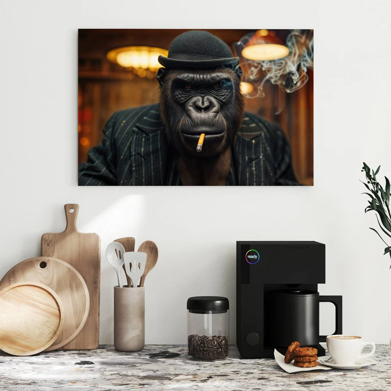 Metall Magnettafel - Gorilla im Anzug