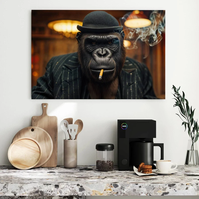Metall Magnettafel - Gorilla im Anzug