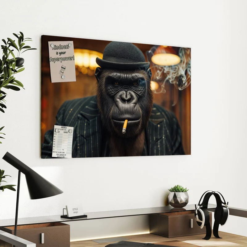 Metall Magnettafel - Gorilla im Anzug