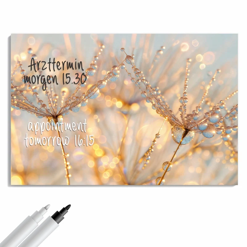 Metall Magnettafel - Glitzernde Tautropfen