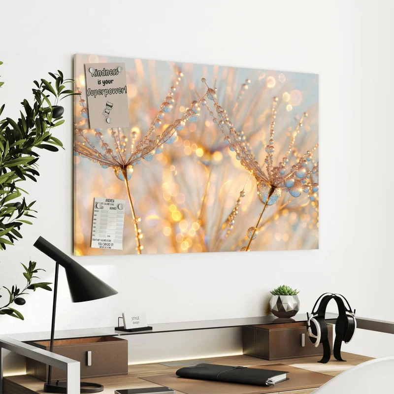 Metall Magnettafel - Glitzernde Tautropfen