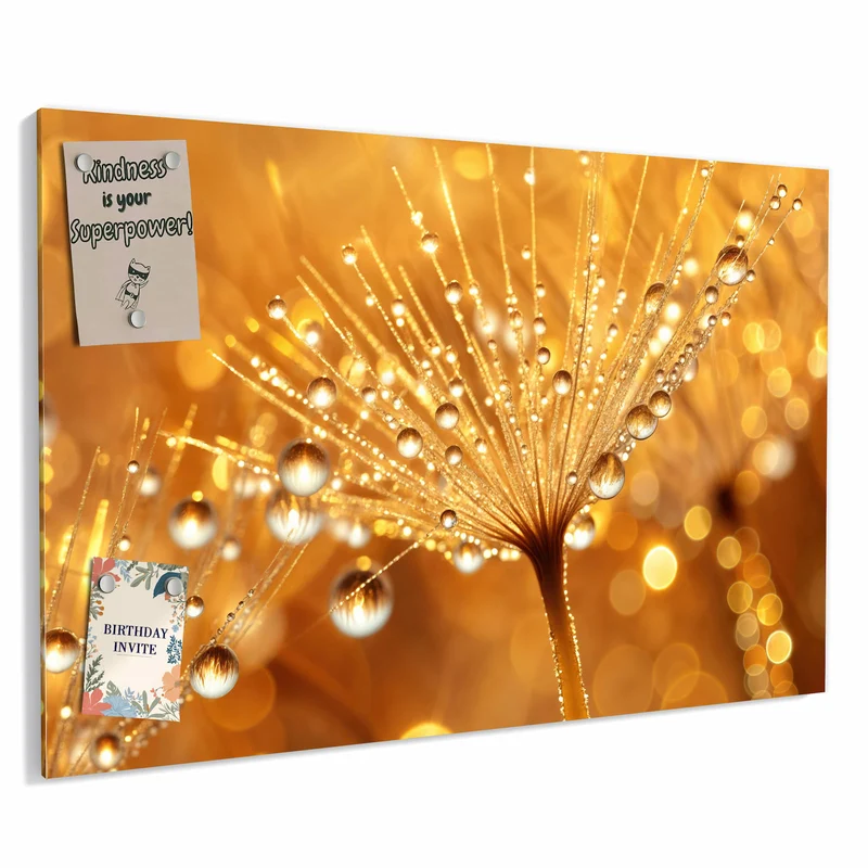 Metall Magnettafel - Pusteblume voll Tau
