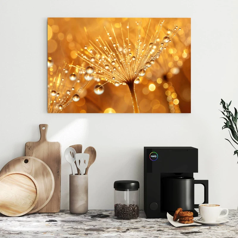 Metall Magnettafel - Pusteblume voll Tau