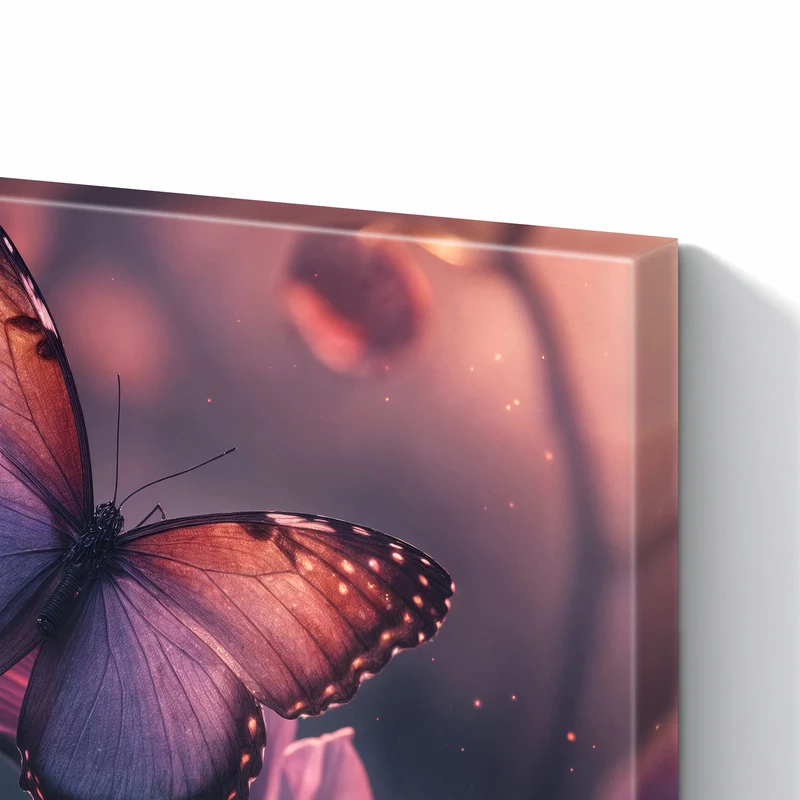 Metall Magnettafel - Lila Schmetterling