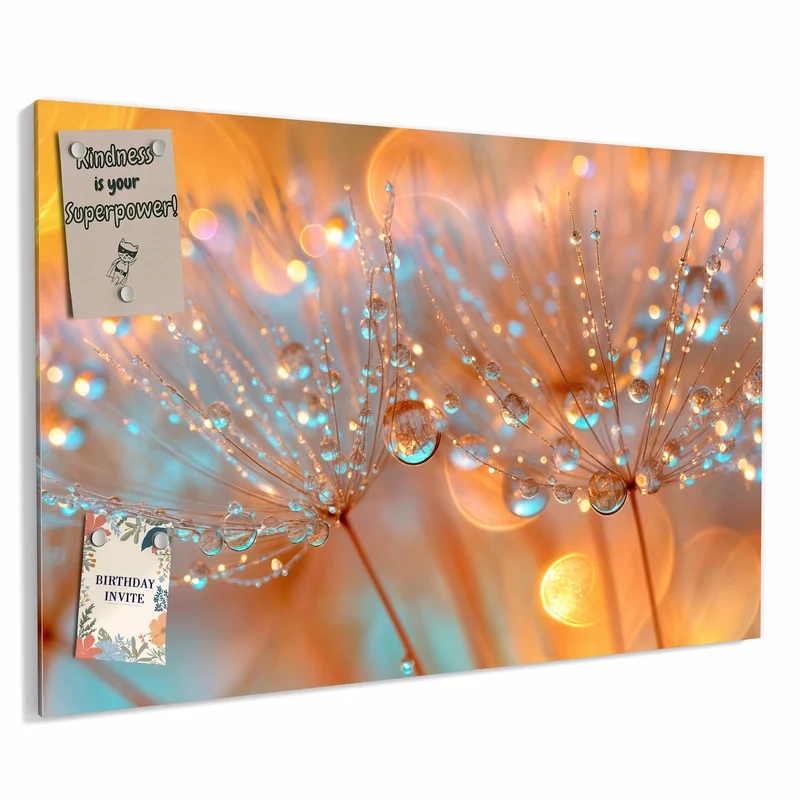 Metall Magnettafel - Pusteblume im Tau