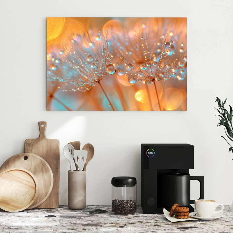 Metall Magnettafel - Pusteblume im Tau