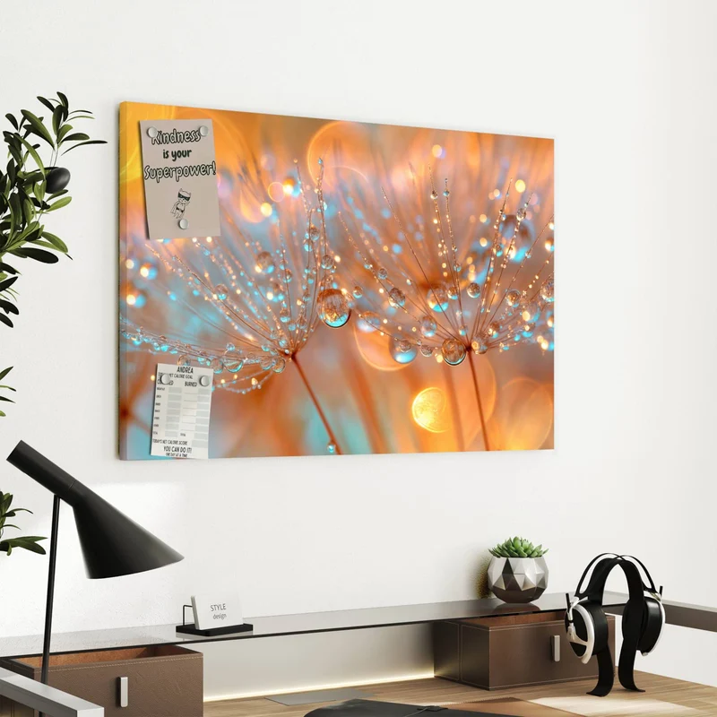 Metall Magnettafel - Pusteblume im Tau