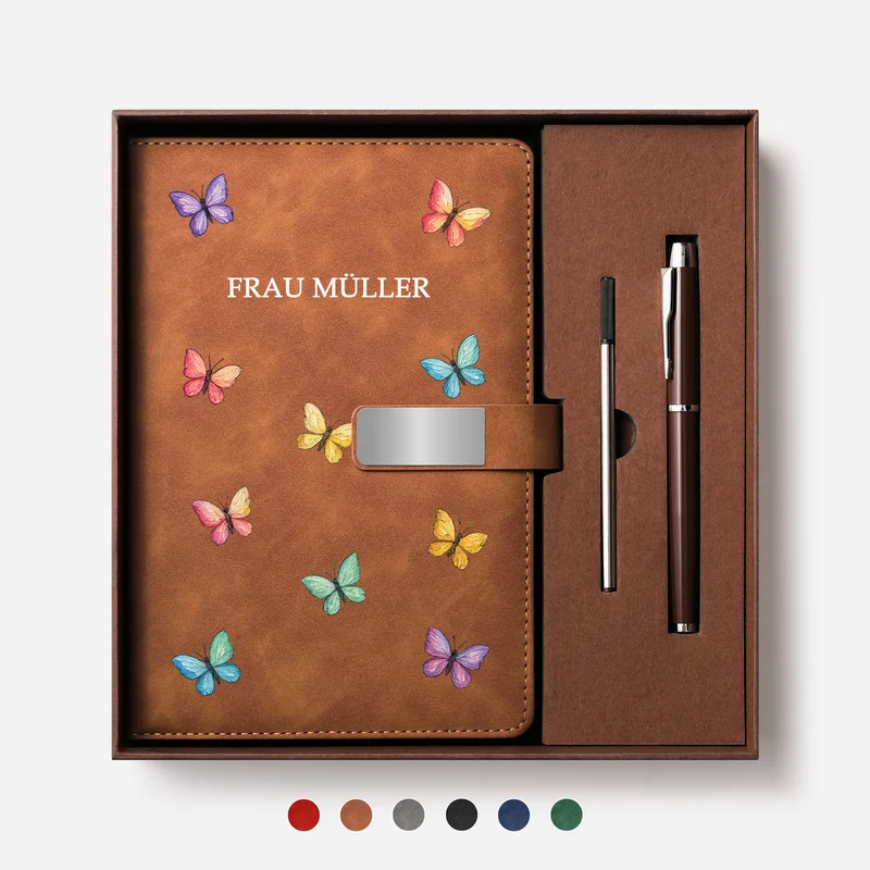 Schmetterlinge - Personalisierte Geschenke Lehrerin | Notizbuch Mit Stift