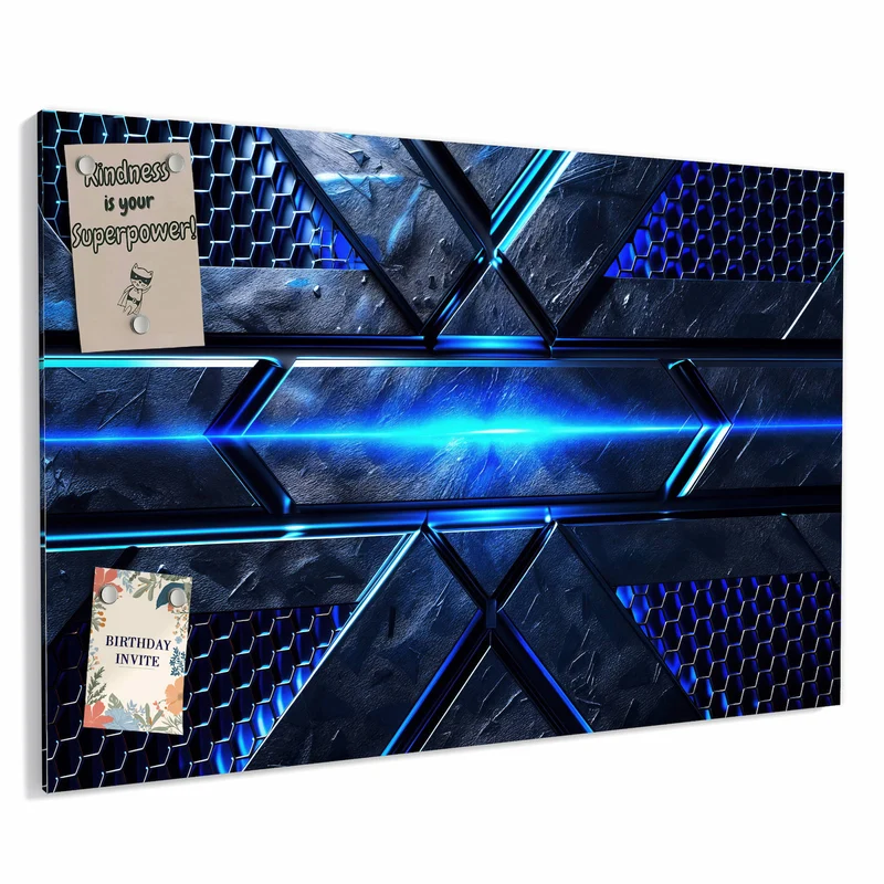 Metall Magnettafel - Blauer Lichtstreifen