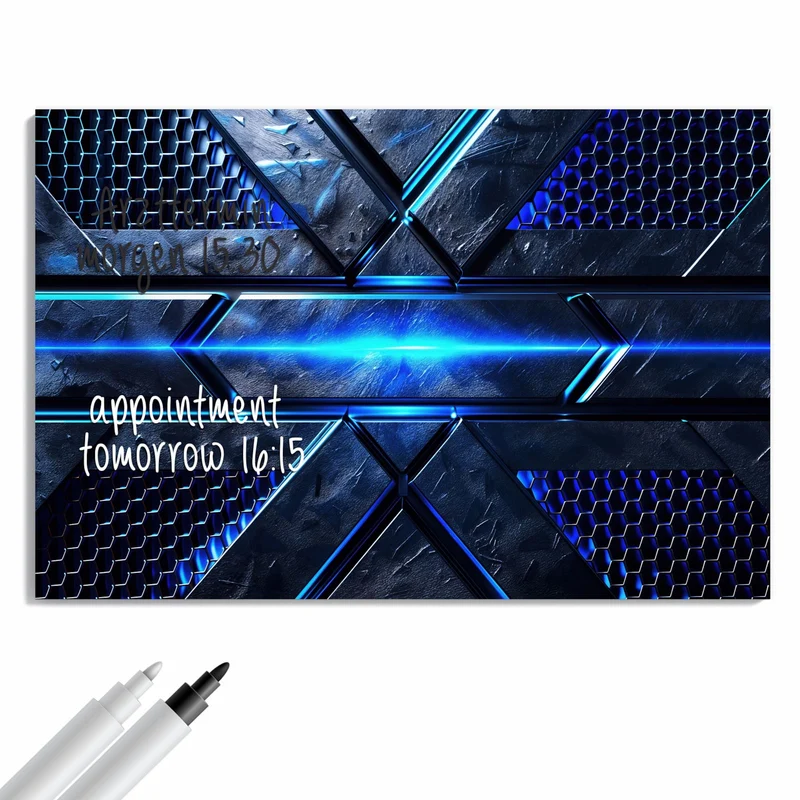 Metall Magnettafel - Blauer Lichtstreifen