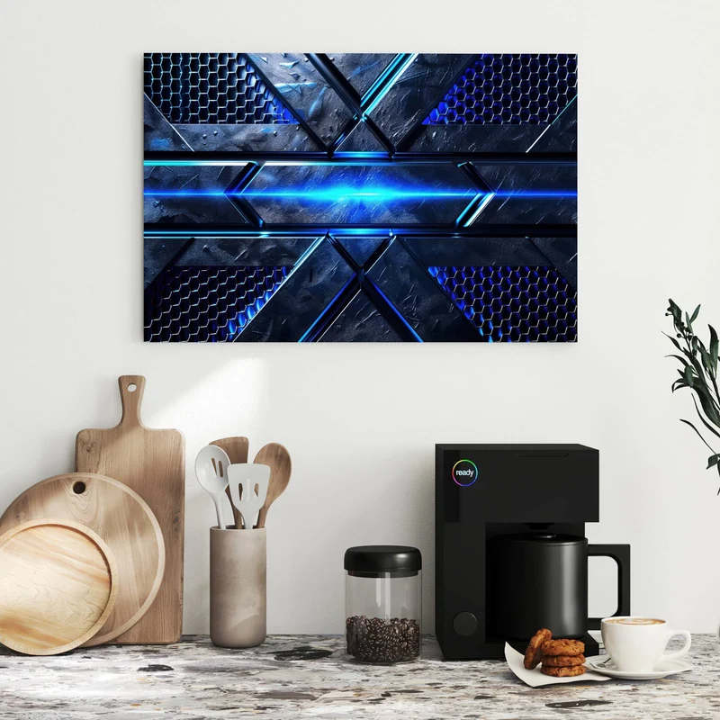 Metall Magnettafel - Blauer Lichtstreifen