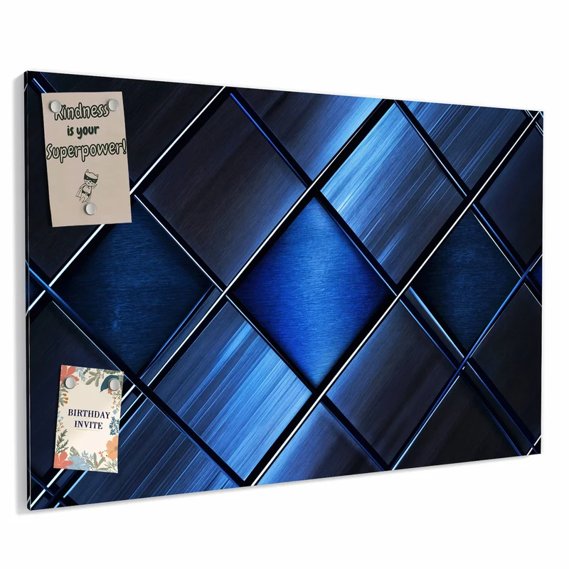 Metall Magnettafel - Metallkacheln in Blau
