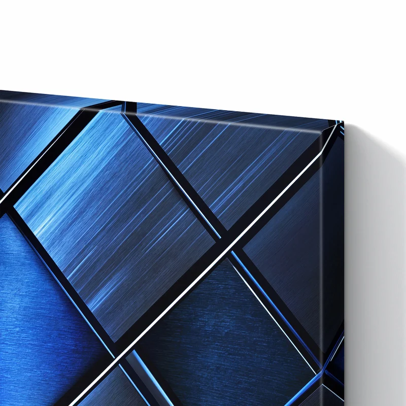 Metall Magnettafel - Metallkacheln in Blau