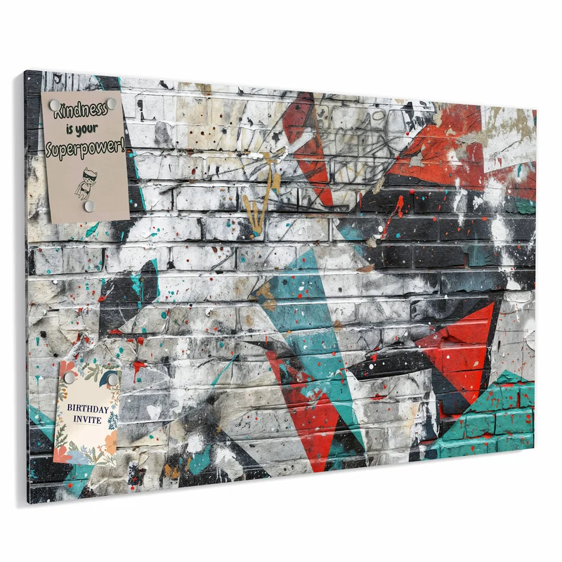 Metall Magnettafel - Zickzack-Graffiti